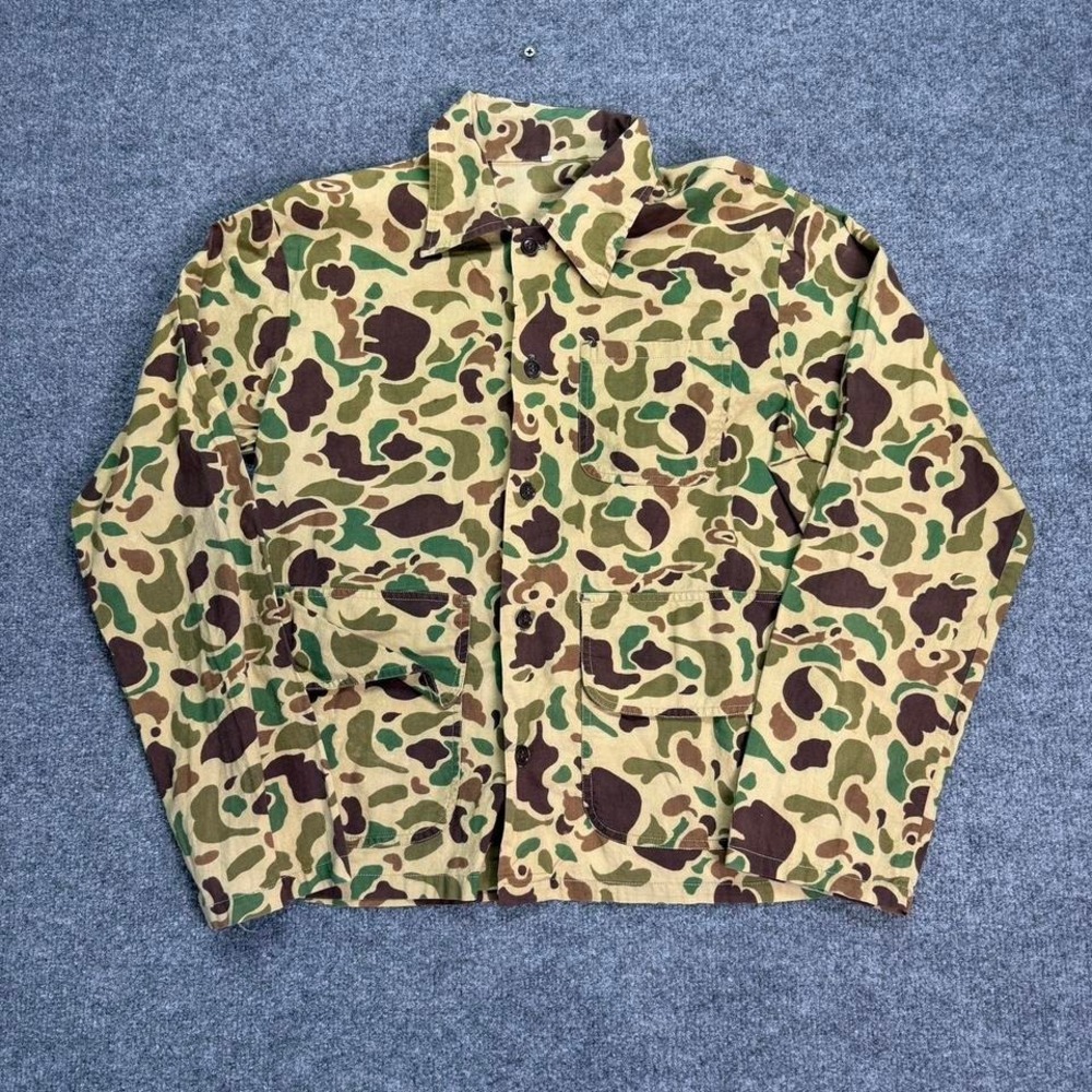Vtg 70s/80s duck camo button up shirt size men's small